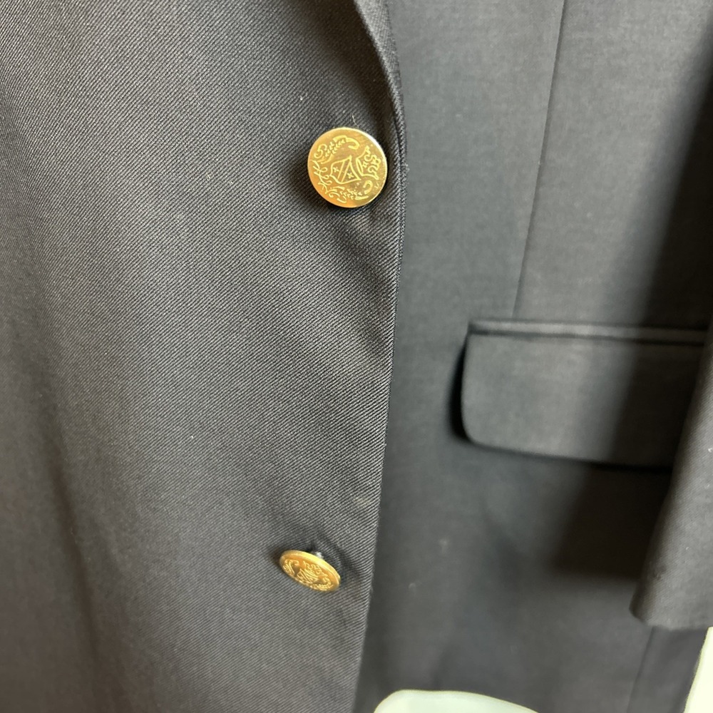 Jos A Bank Signature Collection Mens 48R Navy Blue 100% Wool 2-Button Blazer - Picture 3 of 7